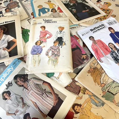 Blouse Sewing Patterns Misses 10-12 Lot of 16 Shirt Vintage