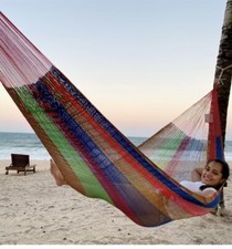 SALE-Beautiful single handmade cotton hammocks from Mexico