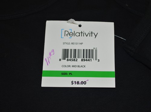 Relativity Women’s Black Tank Top Petite Large Mid Black NWT - Picture 5 of 6
