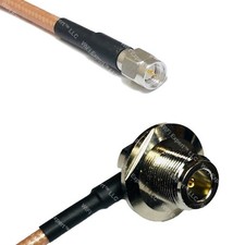 RG400 SMA MALE to N Female Bulkhead Angle RF Cable FAST-SHIP LOT