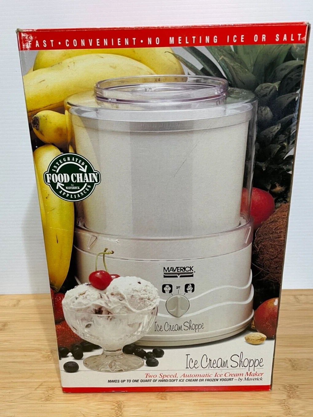 Maverick Ice Cream Shoppe 2-Speed Automatic Ice cream Maker #MIC-001 ~ NEW