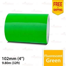 4" 102mm PinStriping Stripe Tape Styling Decal Vinyl Sticker FLUORESCENT GREEN