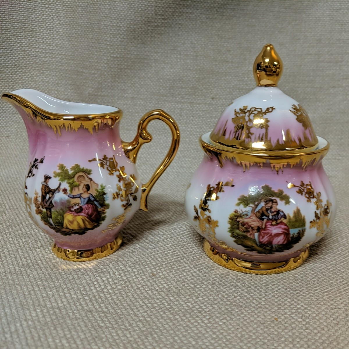 ヴィンテージ　グロリアファイン　ポーセリン　ババリア　ハンドワーク　陶器 Handarbeit 22 Karat Goldauflage Kleiber Bavaria Porz-Manufaktur