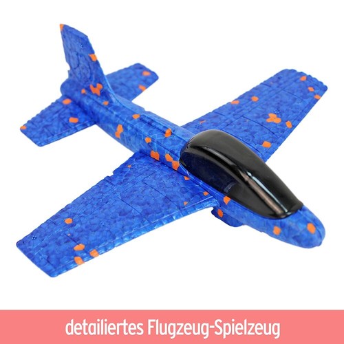 Styropor Flugzeug für Kinder - 17cm mit Katapult, Katapult Flugzeug, Wurfgleiter - Bild 4 von 6