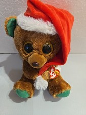 TY Beanie Boos Nicolas Plush Stuffed Bear Toy Brown 10" Christmas 2018