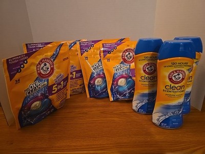 4 Pack Arm & Hammer Plus OxiClean 5 In 1, With 3 Arm & Hammer Clean Scentsation