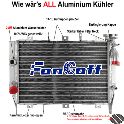 Aluminium Kühler Für Kawasaki Ninja ZX6R ZX636 2003 2004 Engine Cooling NEU