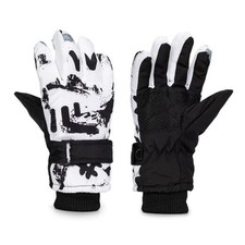 Waterproof Kids Winter Snow Gloves Ski Gloves for Boy Girl 6-9 Years Graffiti a