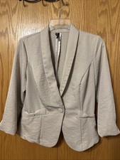 Maurices Womens Beige Blazer Jacket 3/4 Sleeves Size Medium