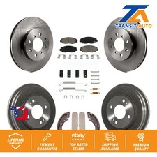 [Front+Rear] Disc Brake Rotors Ceramic Pads And Drum Kit (7Pc) For Honda Insight
