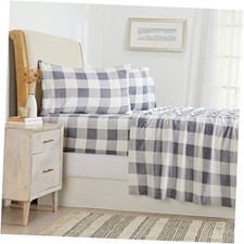 NY Loft Juego de s banas de microvell n King Cuadros - Gris / Blanco