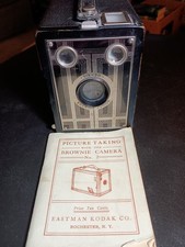 Vintage Kodak Brownie Junior Six 20 Box Camera with Orig Owners Manual