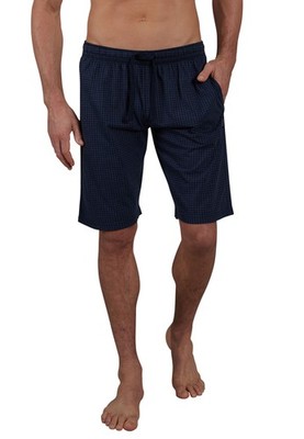 CECEBA Bermuda Herren kurze Hose Shorts Schlafhose blau Baumwolle