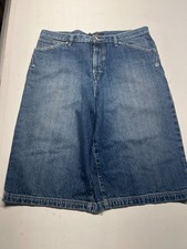 Vintage Sean John Baggy Bermuda Shorts Blue Y2K Skater Denim Jean Mens Size 36