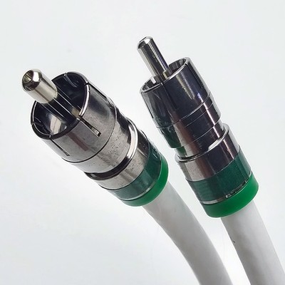 50ft White RCA Audio Cable, Solid Copper Core 18AWG 75 Ohm, Subwoofer Coax Cable