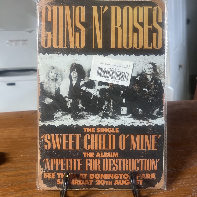 Guns N Roses Sweet Child Mine Sign Aluminum Metal 8"x12" Garage Classic Rock