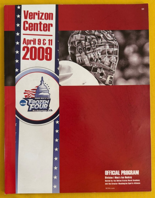 2009 Washington DC Frozen Four Program & Lanyard - Boston University Terriers