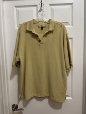 TOMMY BAHAMA SOLID Yellow MARLIN LOGO 100 HEAVY WGT COTTON S/S POLO SHIRT L