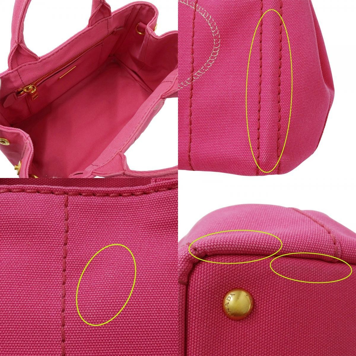 PRADA Bag Ladies Brand Handbag Shoulder Bag 2way Canvas Canapa Mini Pink B2539G thumbnail 9