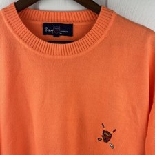 Polo Ralph Lauren Sweater Mens Large Cashmere Crewneck Golf Crest Logo Vintage