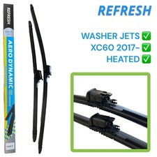 Pair 24"/19" Heated front wiper blades with washer jets for Volvo CX60 2017-