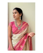 Designer Sari Bollywood Bridal Silk Saree Blouse South Indian Party Wear Saree
