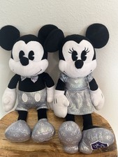 Disney100 Years of Wonder Mickey Mouse and Minnie Mouse Platinum Plush Pair