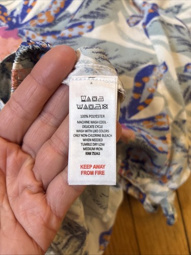 Isaac Mizrahi Sleepwear Pajamas 2 Piece Long Set Sz L Pockets, Tropical - Picture 13 of 13