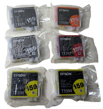 6x Orig. Epson T1591 T1594 T1597 T1598 T1599 Tintenpatronen Eisvogel Set