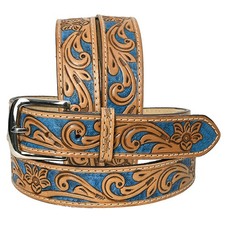 GM HILASON Western Genuine Leather Belt for Men Women Cowboy Cowgirl Handmade