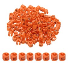 300 Pcs Clothes Hanger Marker 4XL Fit Rod Garment Size Tag Orange