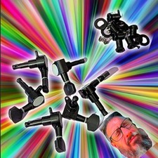 Sintonizadores de guitarra estilo Fender Strat Tele NEGROS Juego de teclas de afinación UVAVU WIN Rock!!