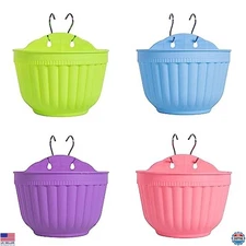 ORIMERC 4-Piece Colorful Resin Vertical Wall Planter Set for Indoor/Outdoor Use