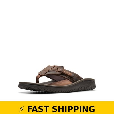 Clarks Men's Wesley Sun Flip-Flop Beeswax Leather Size 11 Medium