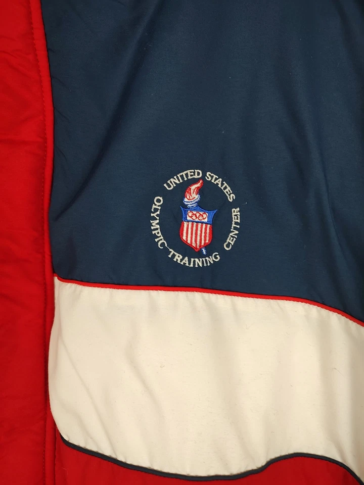 Chaqueta de Colección Swingster EE. UU. Centro de Entrenamiento Olímpico para Hombres 2XL Rojo Blanco Azul Años 90 Foto 2 de 4