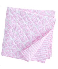 Vineyard Vines Pink White Puzzle Whales Striped Blanket Quilt Baby Kids