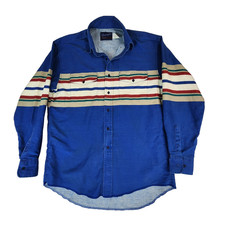 Wrangler Brushpopper Shirt Large Size 16.5-35 X-Long Tails Multicolor Striped
