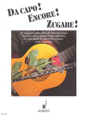 Da capo Encore Zugabe for Flute & Guitar Classical Intermediate Sheet Music Book
