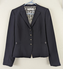 TAHARI Arthur S Levine sz 6 Blazer Jacket navy blue lined buttons 0170
