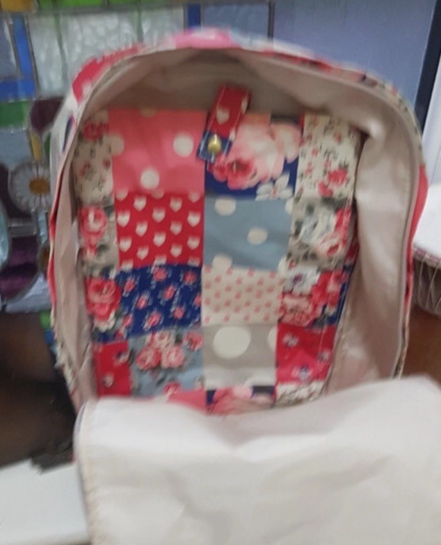 CATH KIDSTON RED RED PATCHWORK BAG BACKPACK RUCKS… - image 2
