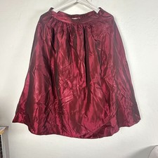 My Michelle Womens Acetate Metallic Red A-Line Skirt Size 10 Lined Made In USA