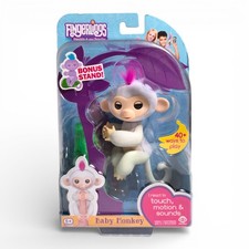 Fingerlings Sophie Baby Monkey White Interactive Toy  Stand DAMAGED BOX 