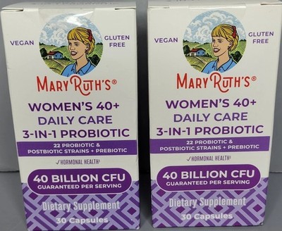 2xMary Ruth's 3-in-1 Women's 40+ Probiotic 30 Capsule 40 Billion CFU Ex07/2026