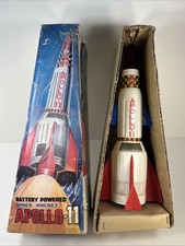 APOLLO 11 SPACE ROCKET BATTERY Op TOY NOMURA JAPAN for parts w box