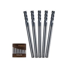 1/8" Carbide Square Nose End Mill Set (5 Pcs), 4 Flute CNC Mill Bits Tools fo...
