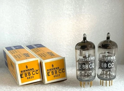 2 NOS tubes E88CC 6922 Siemens Munich 1964 "A4 8K" matched pair Lot09 066 - Image 1 of 4