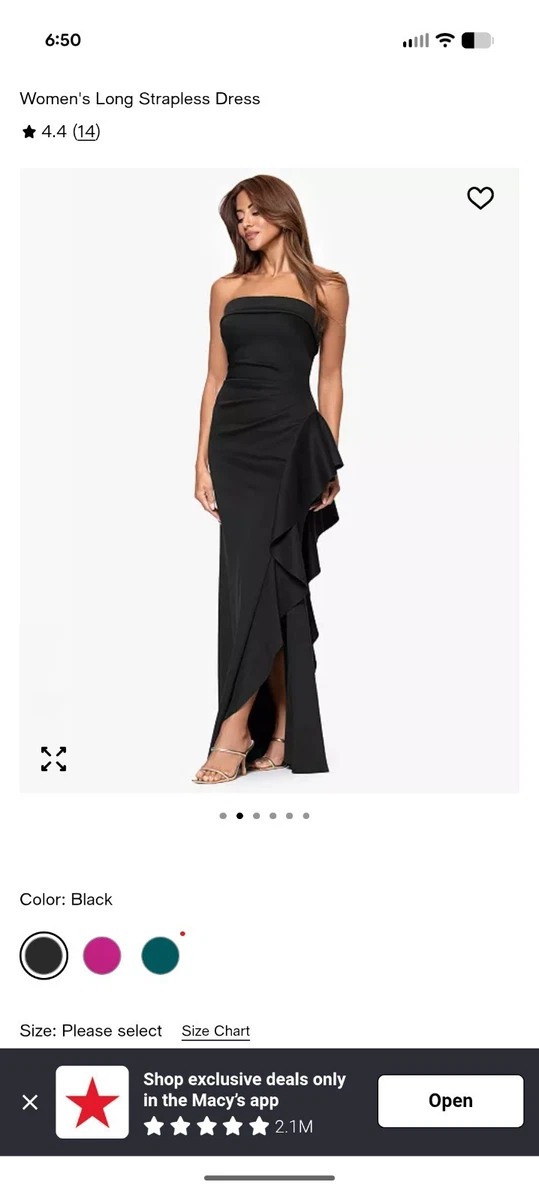 xscape long black dress Ruth Satin High Tie Neck Backless Floor Length Dress