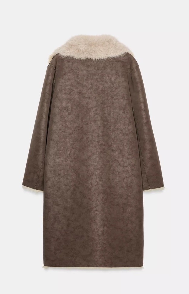 ZARA REVERSIBLE FAUX FUR DOUBLE-FACED LONG COAT  thumbnail 20