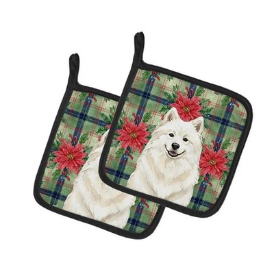 Carolines Treasures WDK8798PTHD Unisex Adult Cream Samoyed Christmas Poinsett...