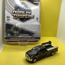 Greenlight CHASE RARE Dually Drivers 2018 Ram 3500 Laramie Crane Truck MINT COND